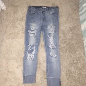 Distressed jeans